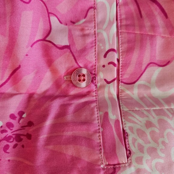 (EUC) Lilly Pulitzer Pink Floral Print Ric-Rac Trim A Line Skirt Size 6 - Picture 3 of 11